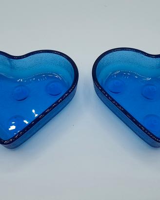 Ciotole(12pz) nuove.Vetro blu.Italy.Mestri Vetrai