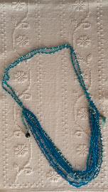 Collana multifilo blu e turchese
