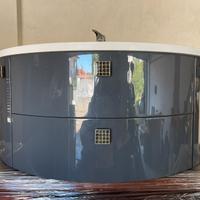 Mobile bagno curvo monoblocco sospeso
