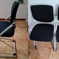 COPPIA SEDIE METALLO TESSUTO A SBALZO UFFICIO CASA