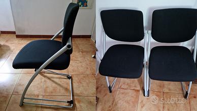 COPPIA SEDIE METALLO TESSUTO A SBALZO UFFICIO CASA