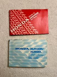 Manuale uso HONDA XL 600 R / L e garanzia
