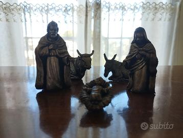 Presepe Vintage in Metallo 9 Pezzi