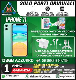 Iphone 11 128gb azzurro - totalmente originale