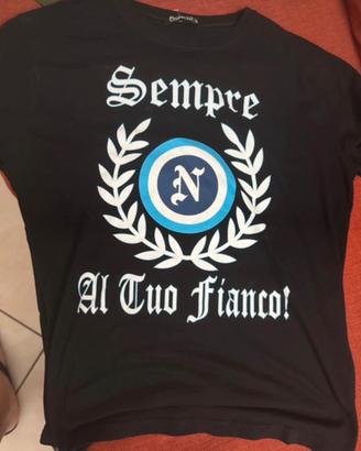 T-shirt Nera “Sempre al tuo fianco”  Napoli
