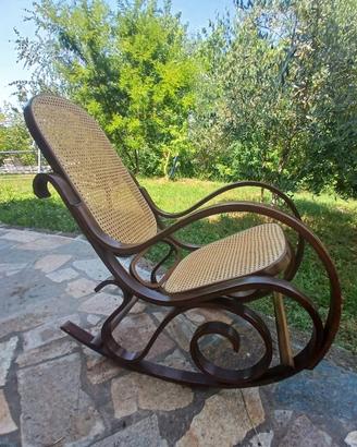 sedia a dondolo vintage anni 70