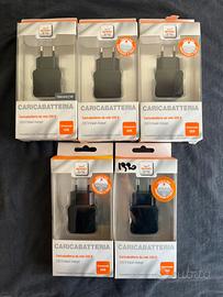 Set 5pz Caricatori 2 entrate usb carica veloce new