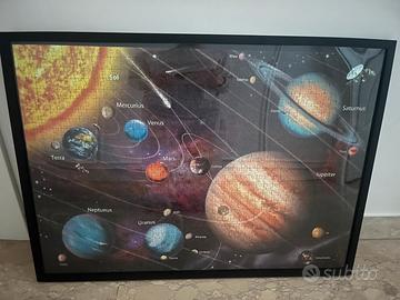Quadro puzzle incorniciato pianeti fluorescente