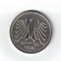 Moneta, Germania, 5 Marchi, Germania Ovest, 1975