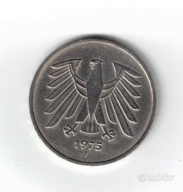 Moneta, Germania, 5 Marchi, Germania Ovest, 1975