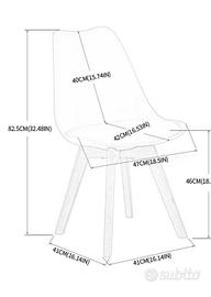 4 sedie stili scandinavo