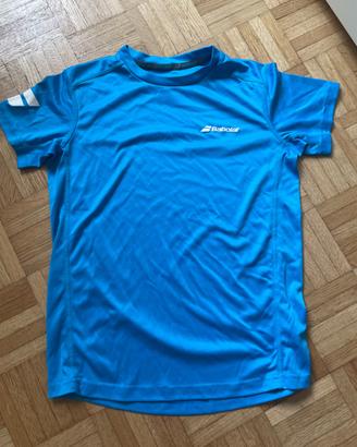 T-shirt tennis azzurra babolat 10-12 anni