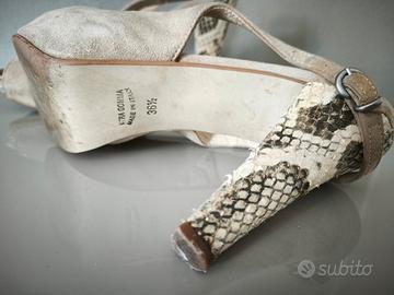 scarpe  vera pelle tacco 10 tg 36.5/37