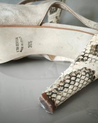 scarpe  vera pelle tacco 10 tg 36.5/37