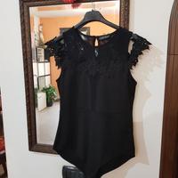 Body donna con trasparenze.