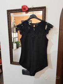 Body donna con trasparenze.