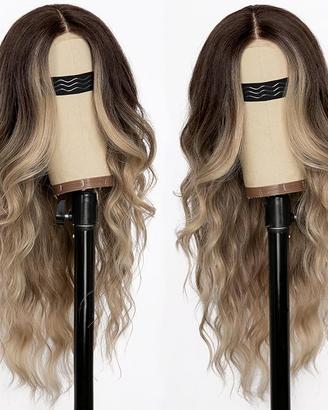 Aisi Hair Parrucca biondo rame ombré da donna, sin