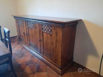 Credenzone in Noce Massiccio anni '90 - 240cm - Ot