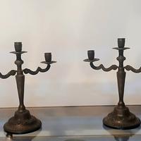 COPPIA CANDELABRI  IN OTTONE 