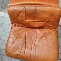4 poltrone in pelle arancione