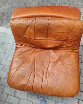 4 poltrone in pelle arancione