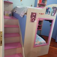 Letto con scaletta contenitore cameretta  Moretti