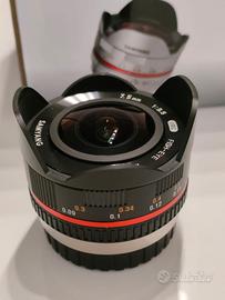 Obbiettivo fish eye micro 4/3  (MFT) Samyang 7,5mm