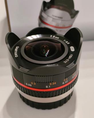 Obbiettivo fish eye micro 4/3  (MFT) Samyang 7,5mm