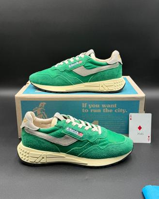 Autry Reelwind low in nylon, suede verde bianco 43