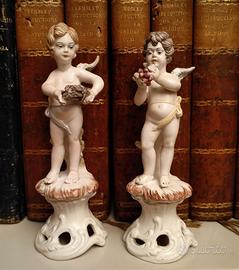 Coppia di putti stile Capodimonte