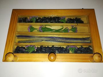 Appendi stracci o portachiavi legno e vetro