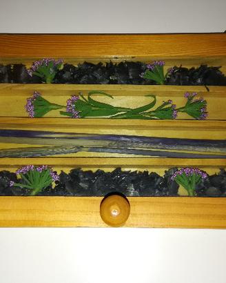 Appendi stracci o portachiavi legno e vetro