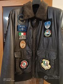 Giacca pelle stile aeronautica commemorativa