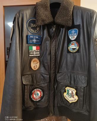 Giacca pelle stile aeronautica commemorativa
