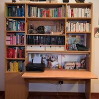 Libreria in legno Massello con scrivania integrata