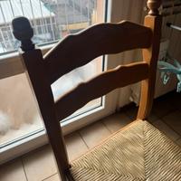 Set 6 Sedie Rustiche in Legno e Paglia