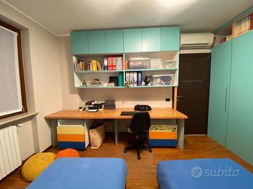 Camera con due letti armadio e scrivania