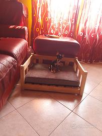Letto per cane in legno massello