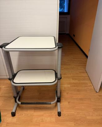 mobiletto da ufficio grigio, capiente