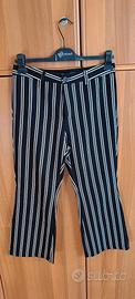 Pantaloni a Zampa Subdued Righe Bianco e Nero