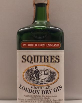 bottiglia vintage Squires London dry gin sigillata