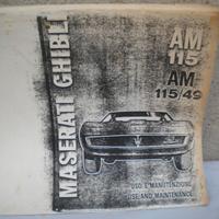 Maserati Ghibli libretto uso manutenzione