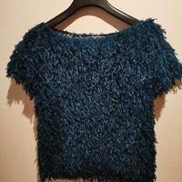 Maglioncino eyelash ottanio