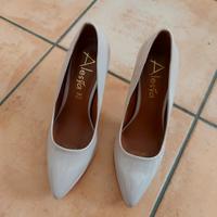 scarpe tacco a spillo nude in vernice