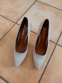 scarpe tacco a spillo nude in vernice