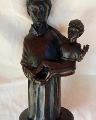 Scultura religiosa in legno di ebano 