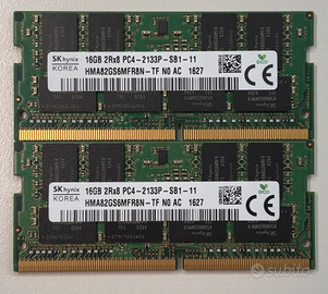 RAM laptop DDR4 SODIMM 2x16 GB 2133MHz - TOT 32GB