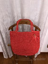 Borsa uncinetto fatta a mano Corallo