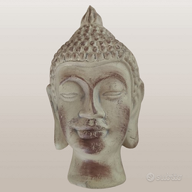 Statuetta decorativa Testa di Buddha in terracotta