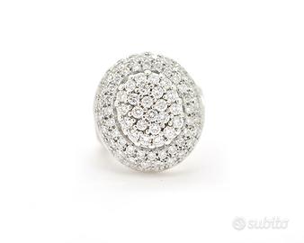 Anello in oro bianco con diamanti Ct 2,60